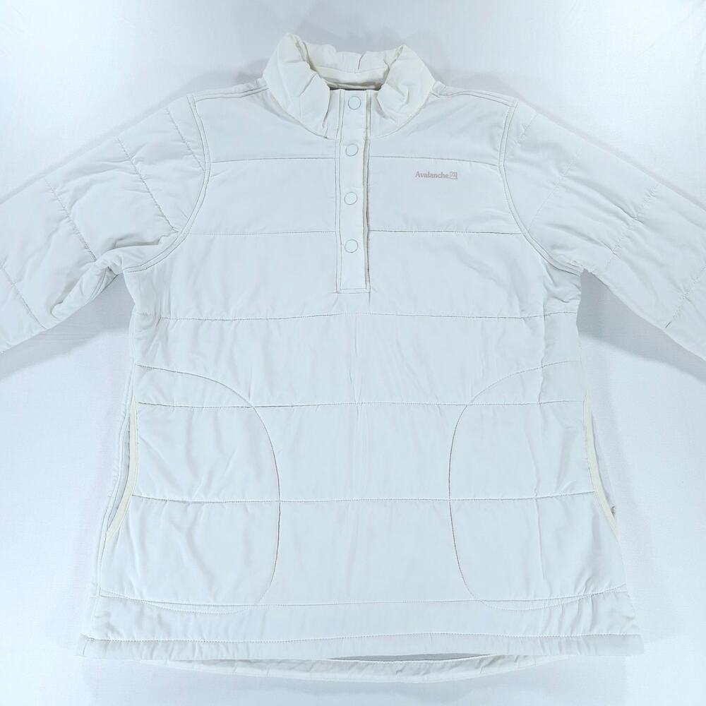 Avalanche Women's White Insulated Quilted Snap Pullover Jacket Outdoor XL